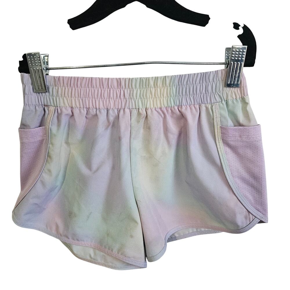Lands End Kids Size S Athletic Shorts Light Pastel Rainbow Gym Casual Sporty